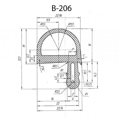 Силиконовый профиль B-206